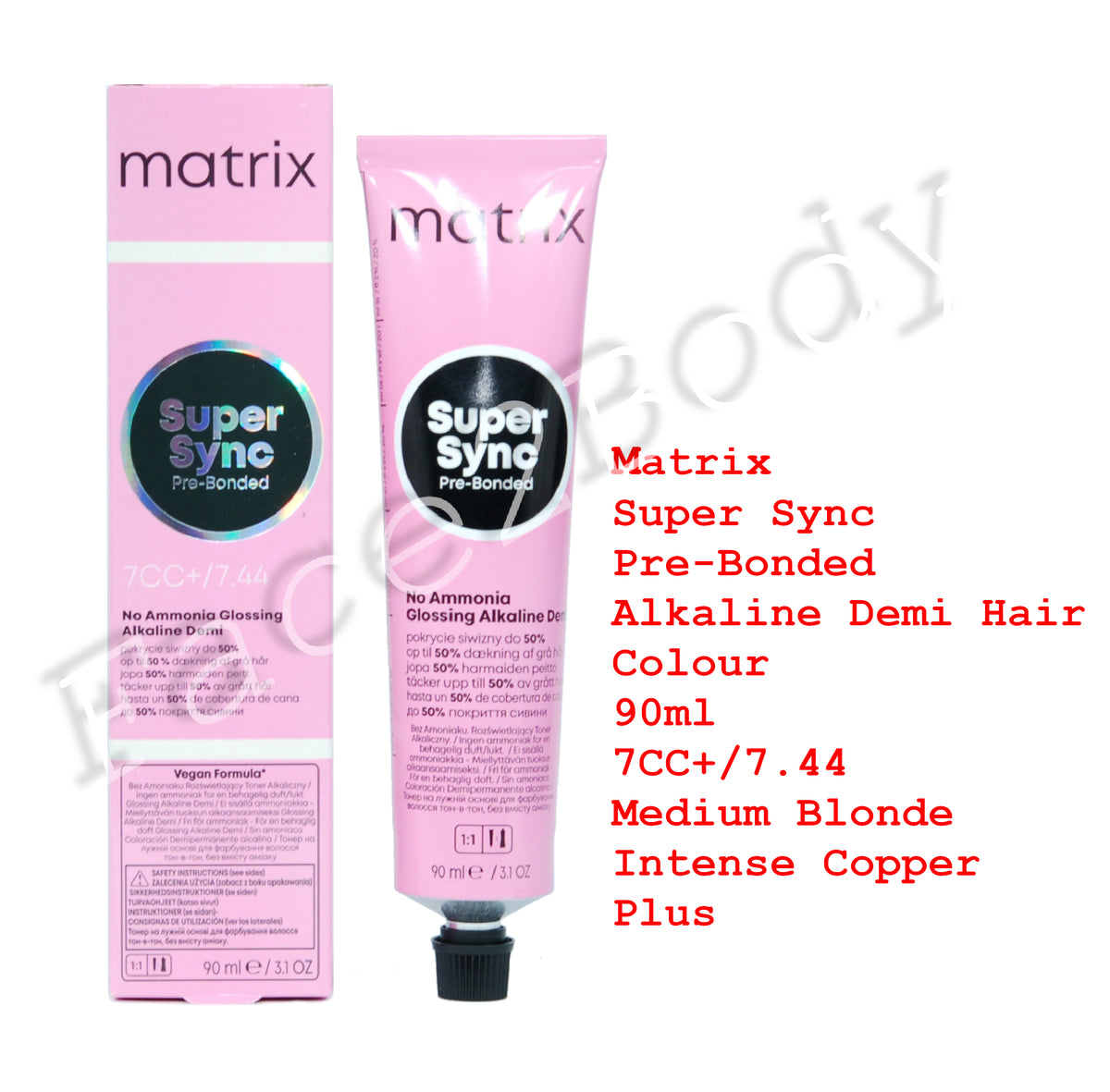 Matrix Super Sync Pre-Bonded Demi Hair Colour 7CC+/7.44 Medium Blonde Intense Copper Plus 90ml