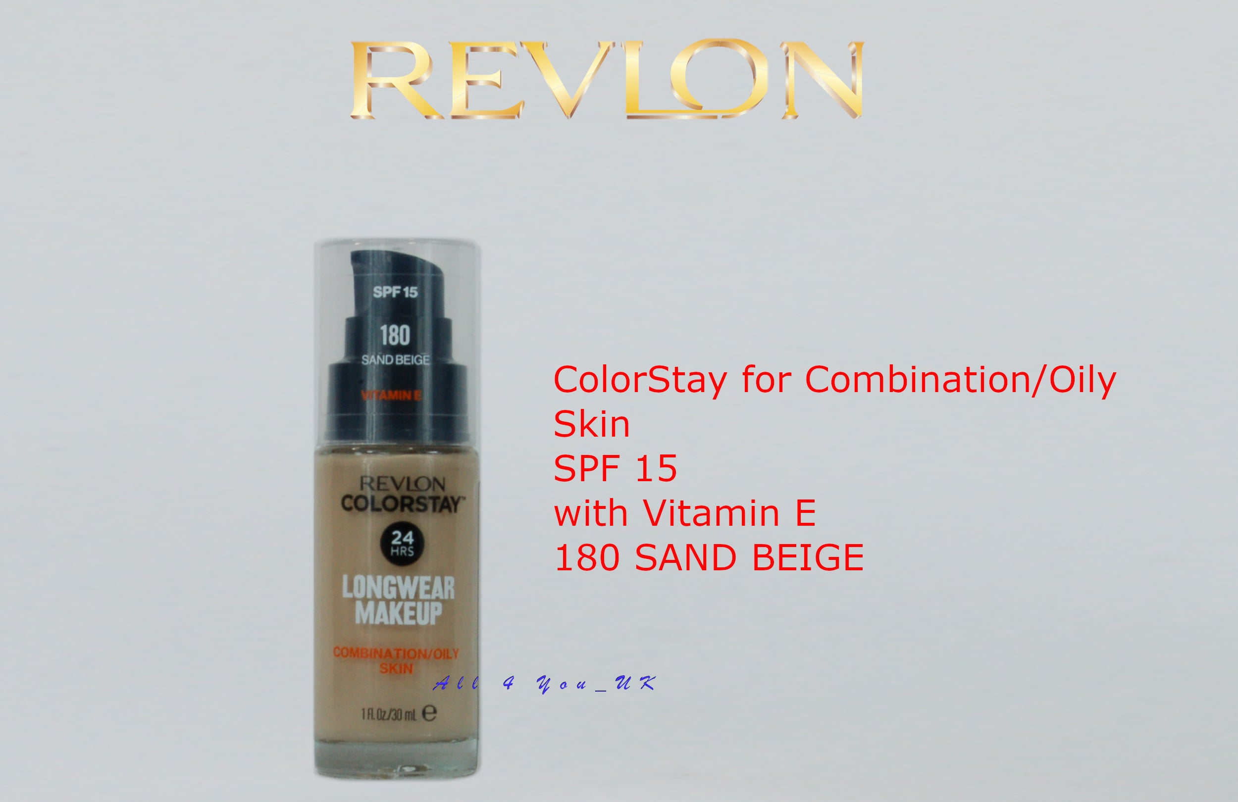 Revlon ColorStay Foundation for Combination/Oily Skin, SPF 15 Vitamin E - 180 Sand Beige