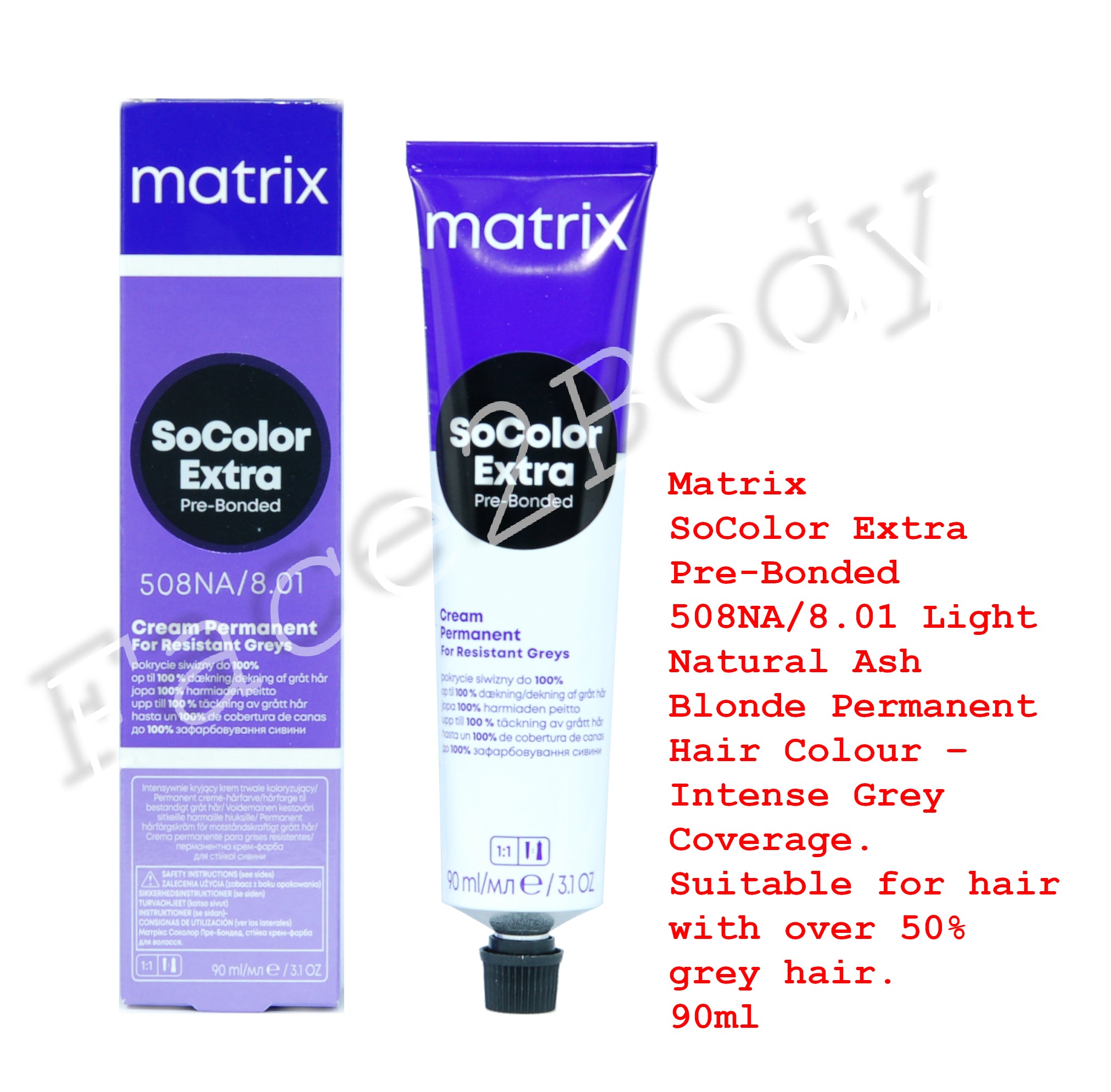Matrix SoColor Extra Pre-Bonded 508NA/8.01 Light Nat. Ash Blonde Int. Grey Cover