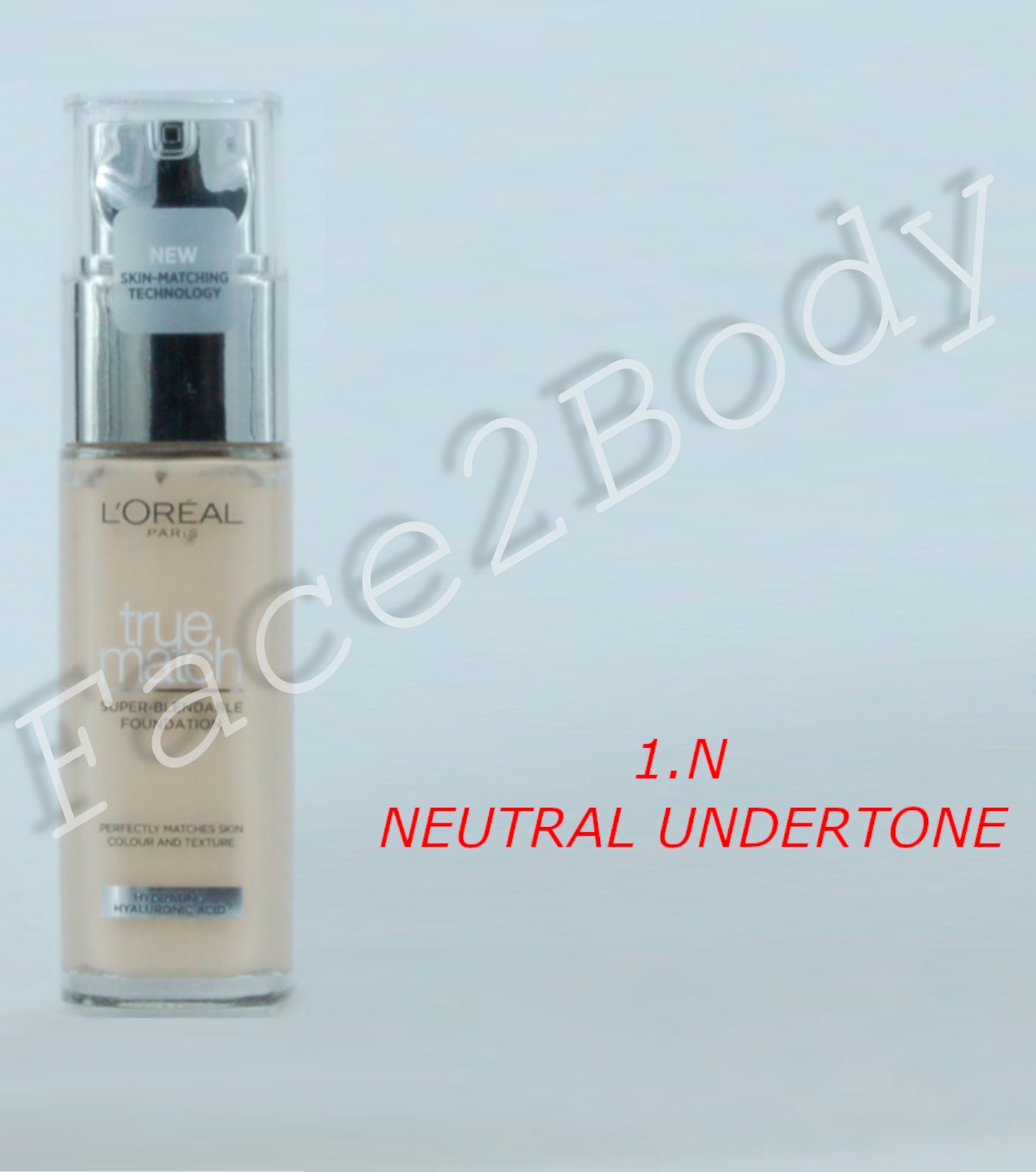 L'Oréal Paris True Match Liquid Foundation with Hyaluronic Acid 30ml and SPF - 1.N NEUTRAL UNDERTONE