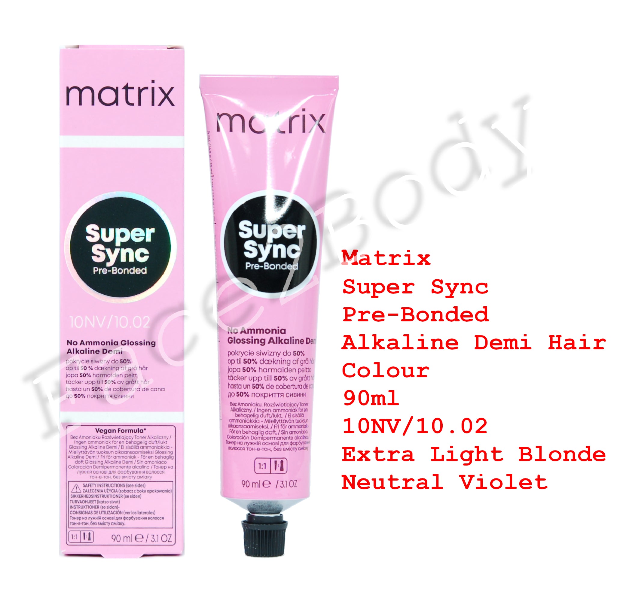 Matrix Super Sync Pre-Bonded Demi Hair Colour 10NV/10.02 Extra Light Blonde Neutral Violet 90ml