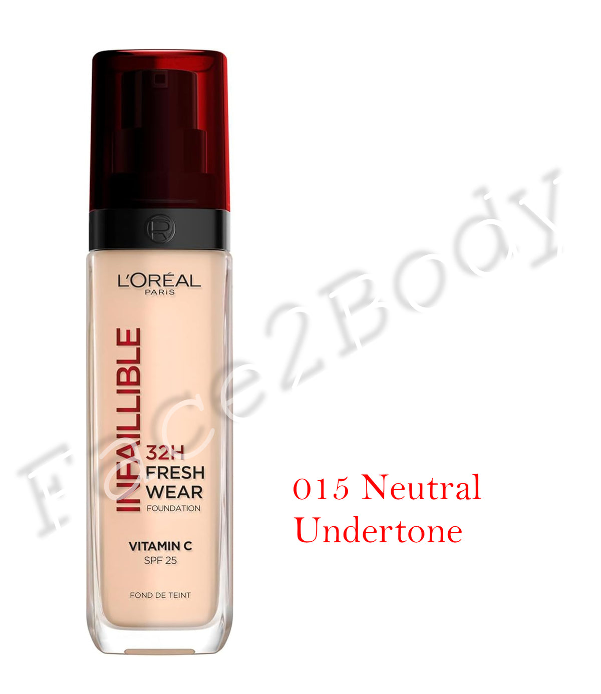L'Oréal Paris Liquid Foundation, Full Coverage, Lasting Wear, With Vitamin C and SPF 25 - 015 Neutral Undertone