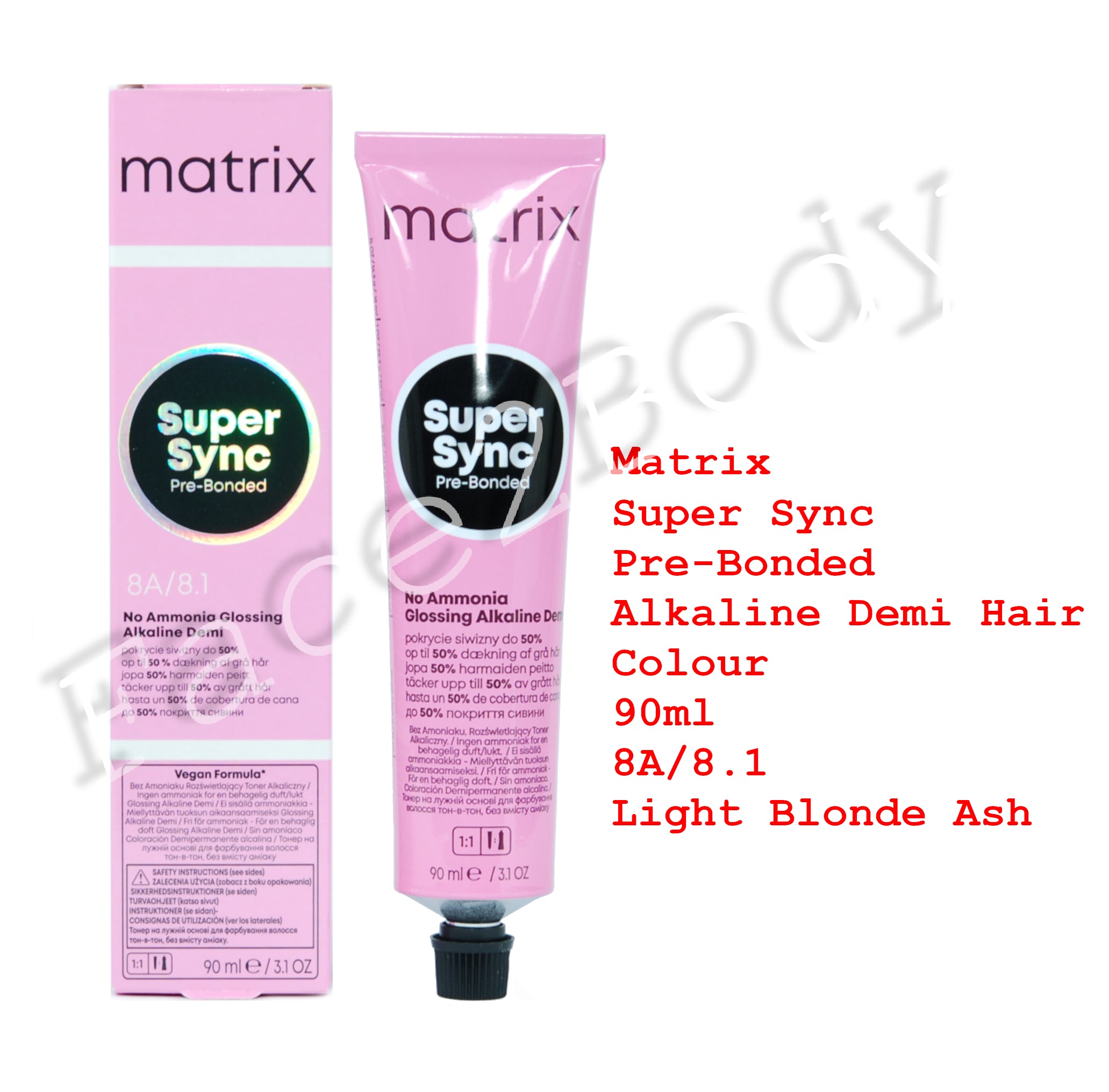 Matrix Super Sync Pre-Bonded Demi Hair Colour 8A/8.1 Light Blonde Ash 90ml