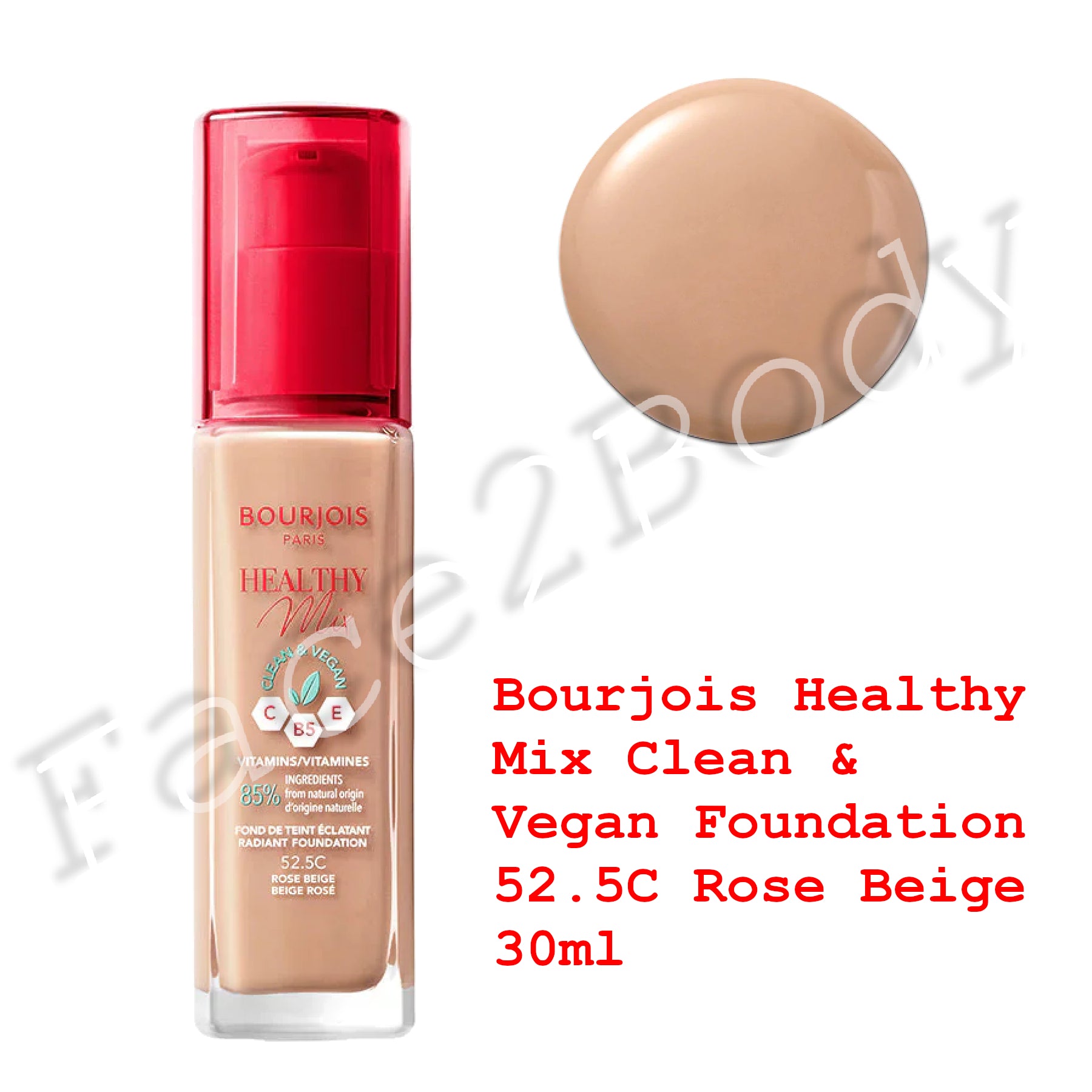 Bourjois Healthy Mix Clean & Vegan Foundation 52.5C Rose Beige 30ml