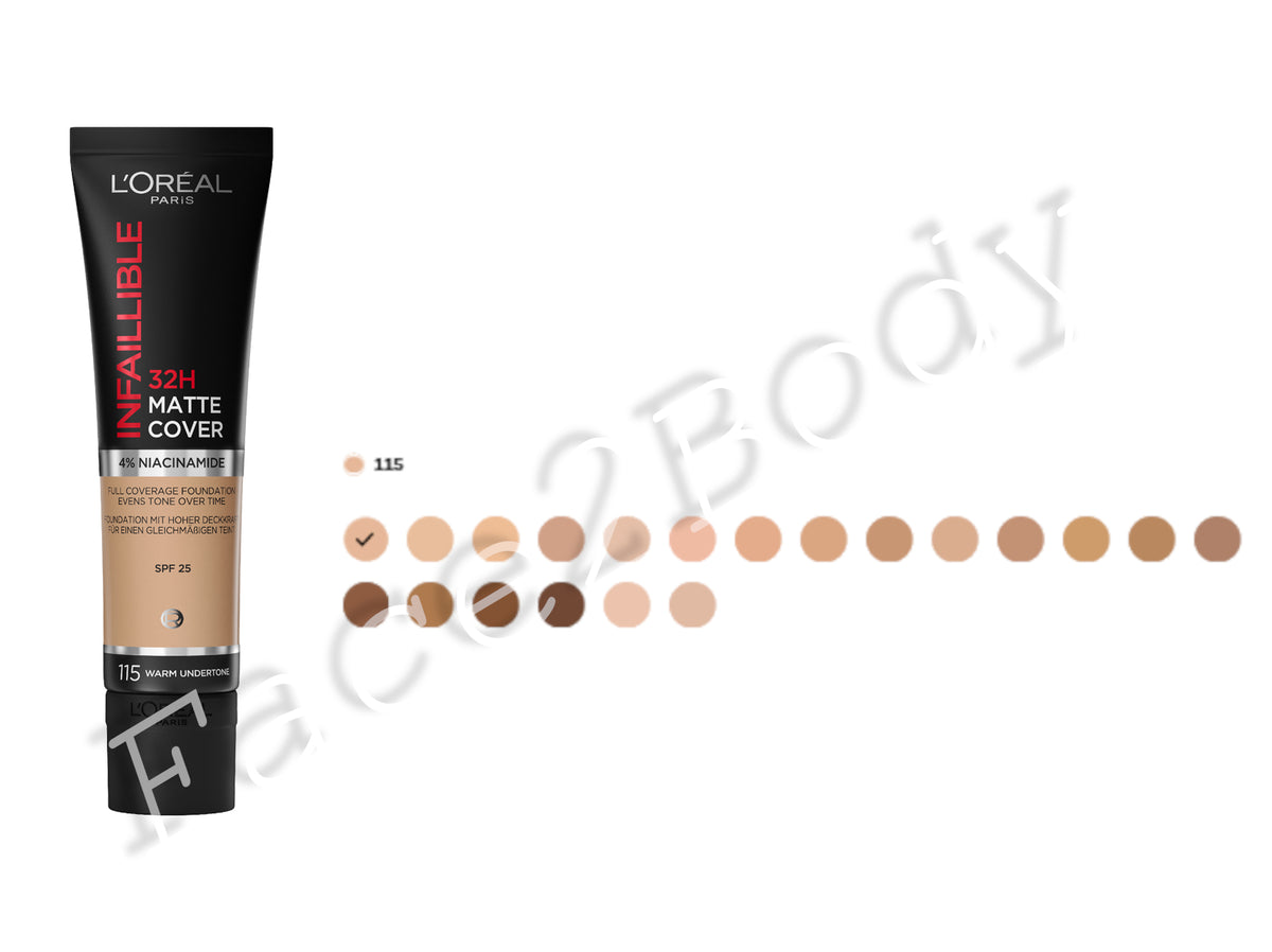 LOreal Paris Infaillible 32H Matte Cover Foundation 115 Golden Beige SPF 25 30ml