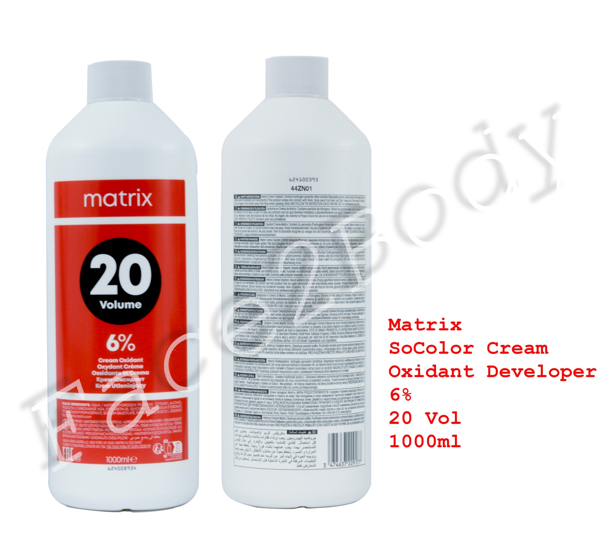 Matrix SoColor Cream Oxidant Developer 6% 20 Vol. Hair Colour Peroxide 1000ml