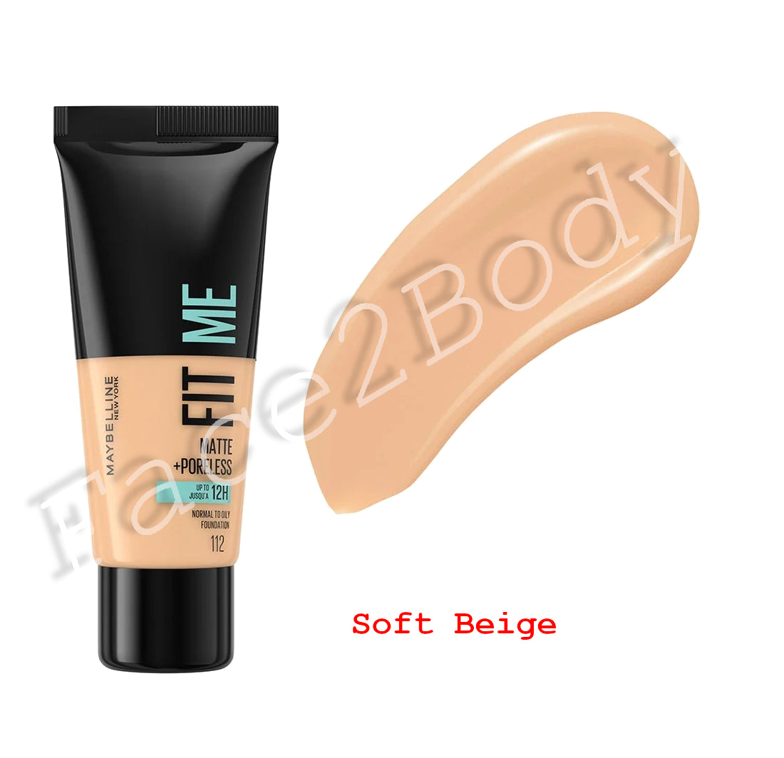 Maybelline Foundation Fit Me Matte & Poreless 30 ml- 112 Soft Beige