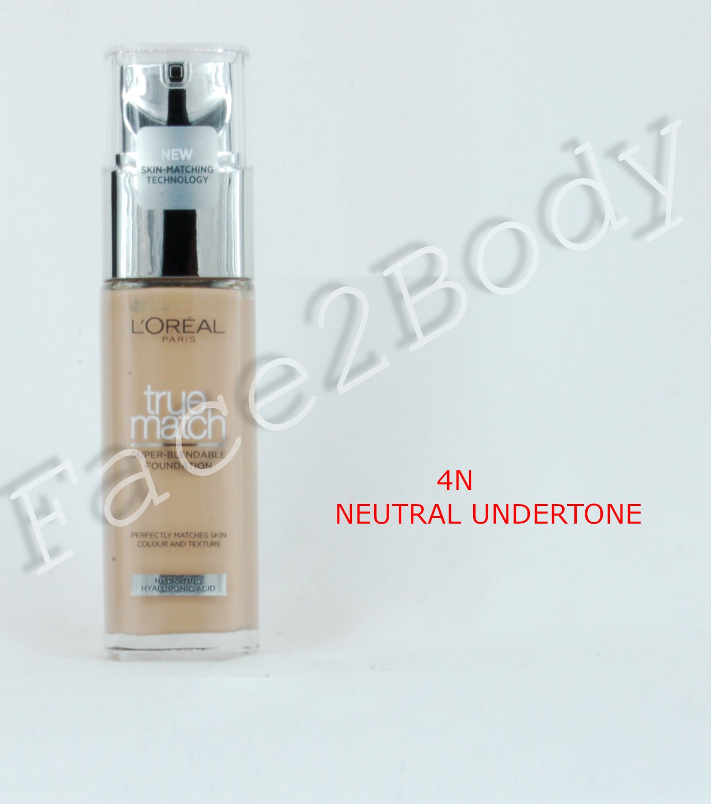 L'Oréal Paris True Match Liquid Foundation with Hyaluronic Acid 30ml and SPF - 4.N NEUTRAL UNDERTONE