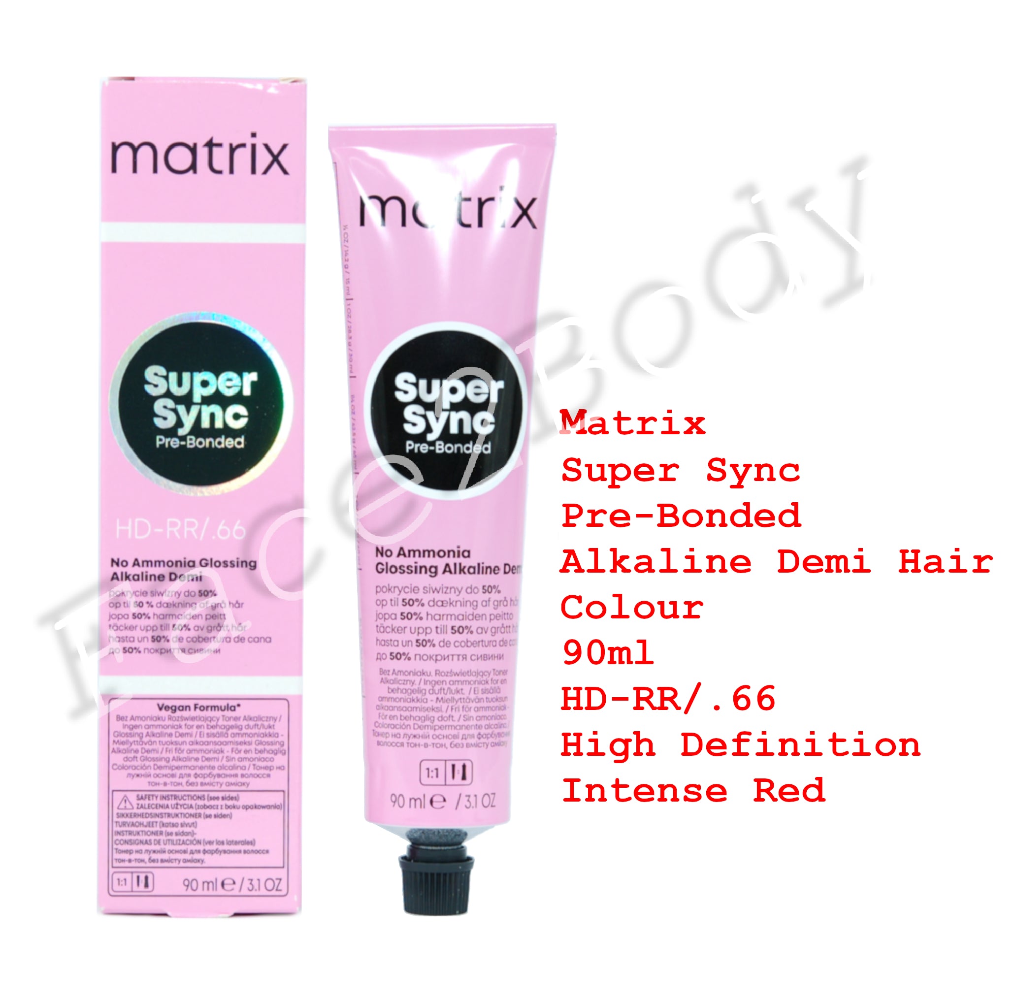 Matrix Super Sync Pre-Bonded Demi Hair Colour HD-RR/.66 High Definition Intense Red 90ml