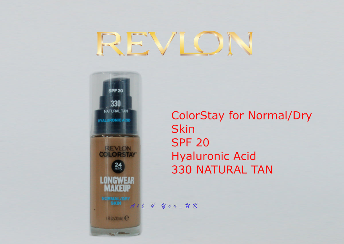 Revlon ColorStay Foundation for Normal/Dry Skin SPF 20 Hyaluronic Acid -330 Natural tan