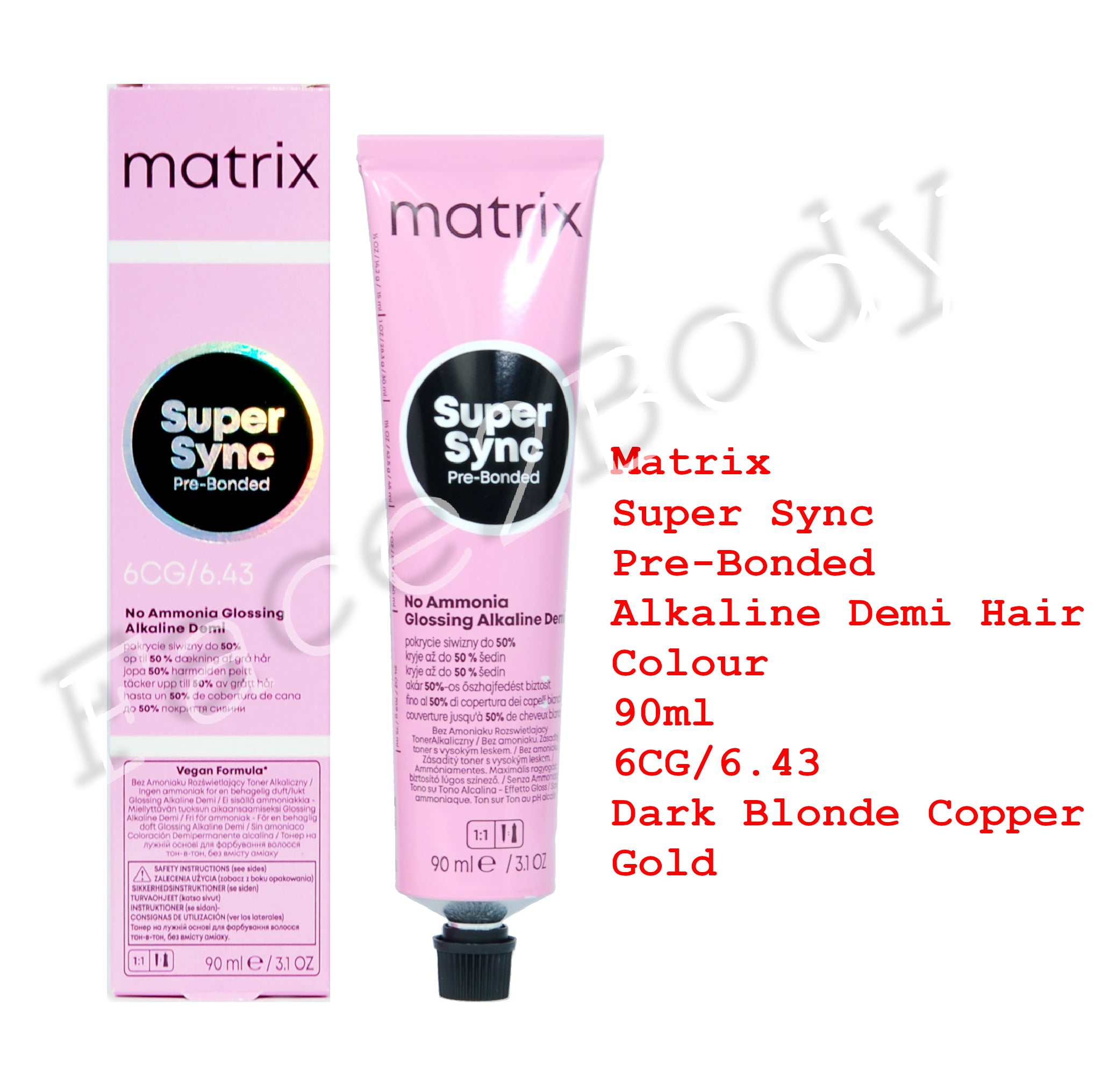 Matrix Super Sync Pre-Bonded Demi Hair Colour  6CG/6.43 Dark Blonde Copper Gold 90ml