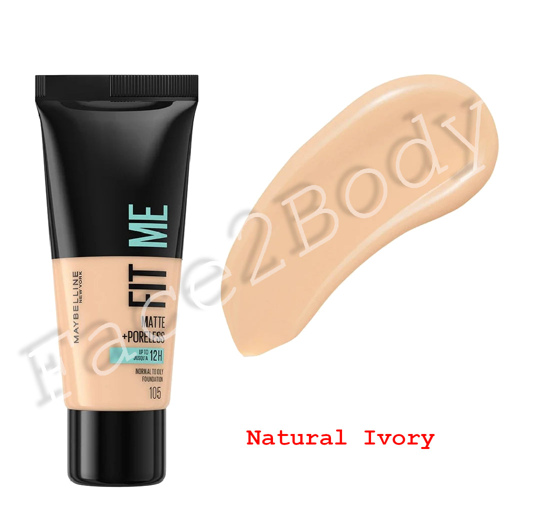 Maybelline Foundation Fit Me Matte & Poreless 30 ml- 105 Natural Ivory