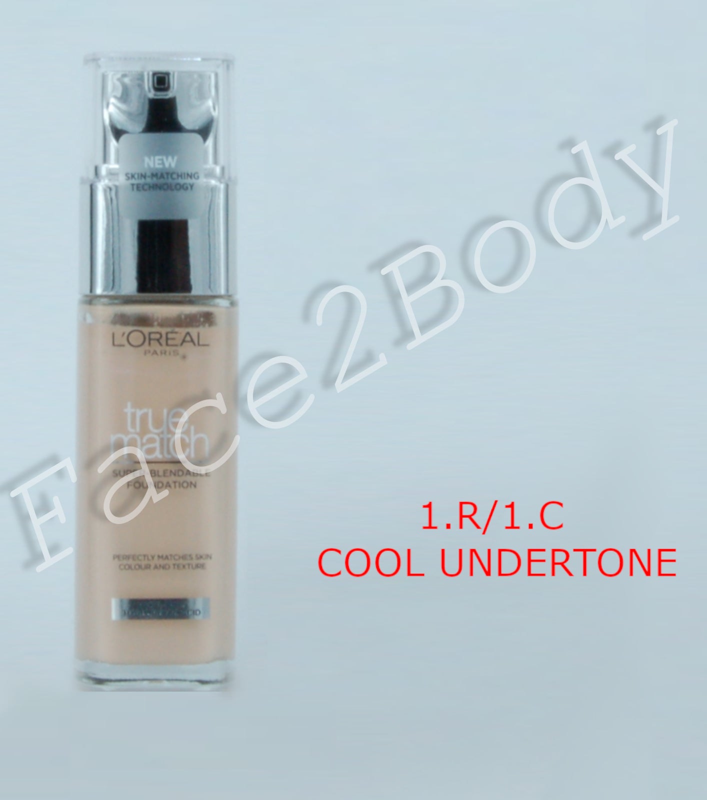 L'Oréal Paris True Match Liquid Foundation with Hyaluronic Acid 30ml and SPF - 1.R/1.C COOL UNDERTONE