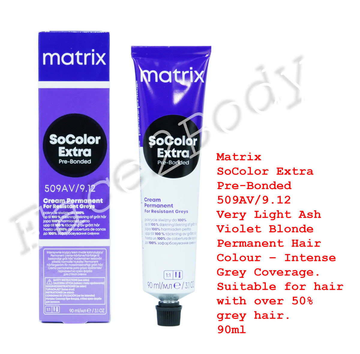Matrix SoColor Extra Pre-Bonded 509AV/9.12 V. Light Ash Violet Blonde IntGreyCov