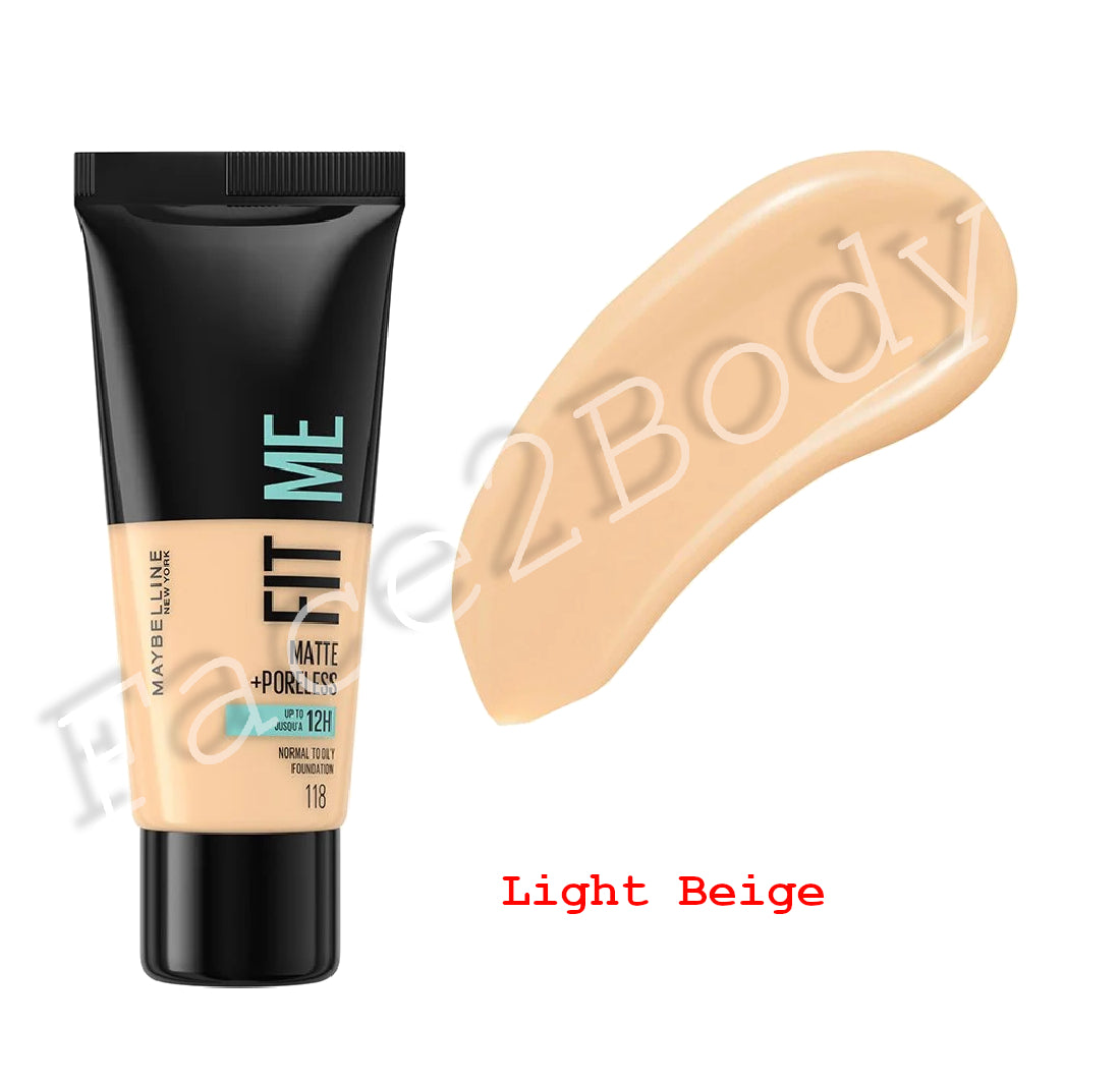 Maybelline Foundation Fit Me Matte & Poreless 30 ml- 118 Light Beige